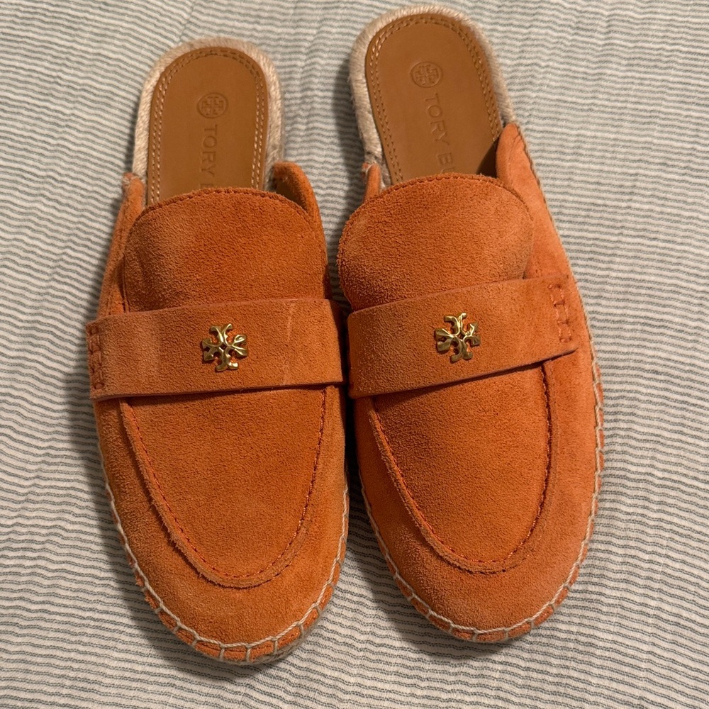 Tory Burch Burnt Orange Suede Mules size 7.5